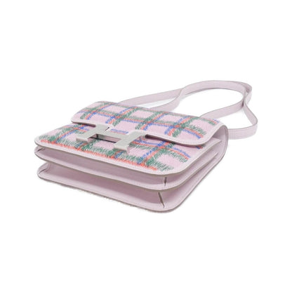 Hermes Tartan Constance 3 Mini Shoulder Bag Mauve Pale — view 3