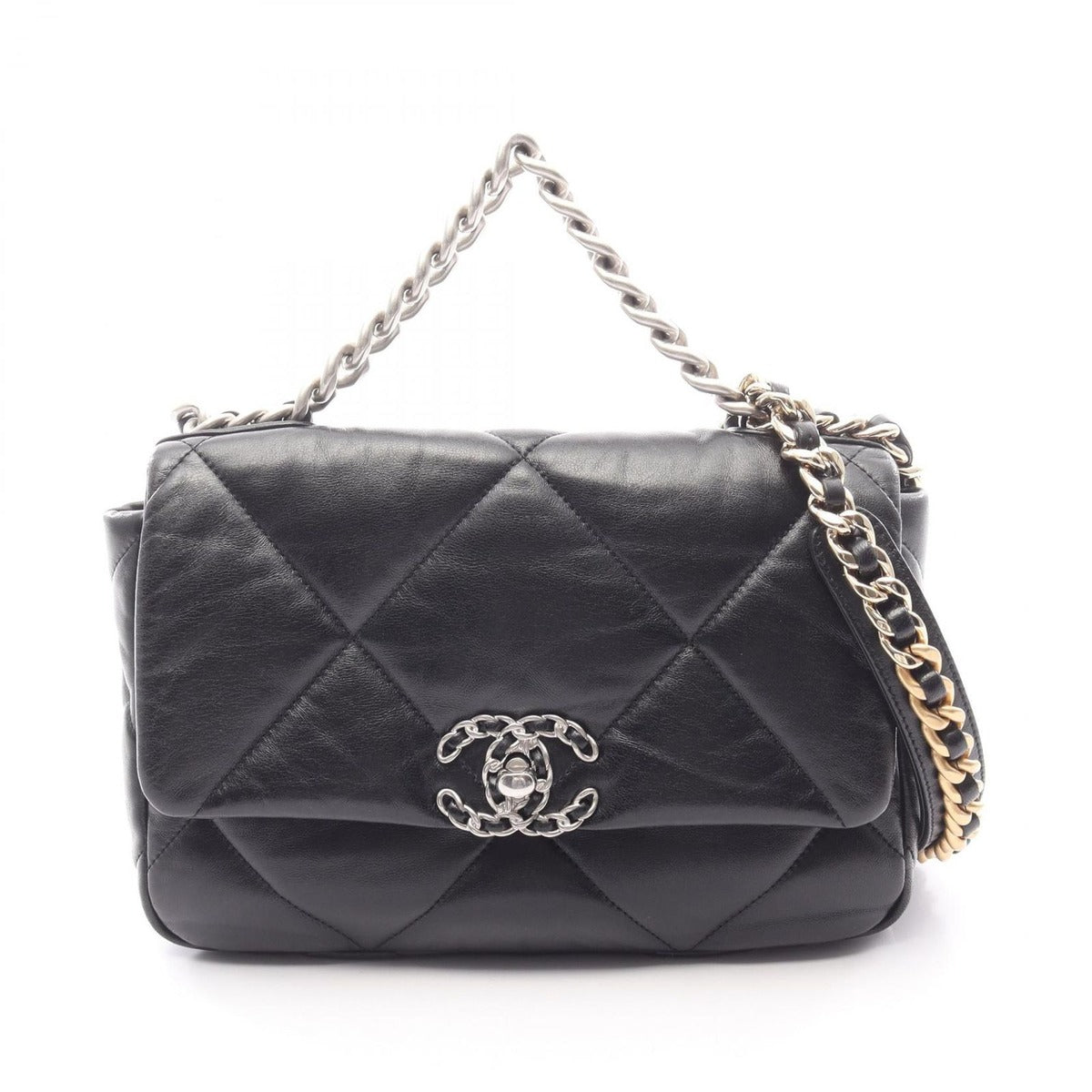 Chanel Shoulder Bag 19 D'isneuf Quilted Black Leather