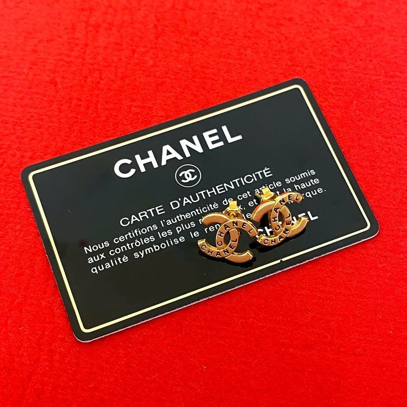 Chanel Vintage Logo Coco Mark GP Earrings Accessories 98P