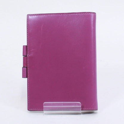 Hermes Agenda GM Notebook Cover Box Calf Purple Wallet Silver — view 2