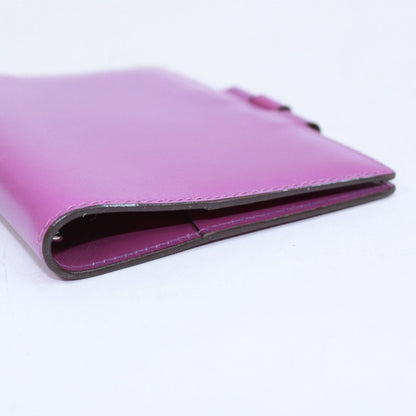 Hermes Agenda GM Notebook Cover Box Calf Purple Wallet Silver — view 4