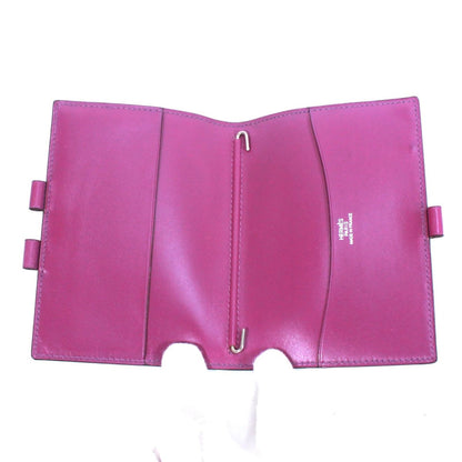 Hermes Agenda GM Notebook Cover Box Calf Purple Wallet Silver — view 5