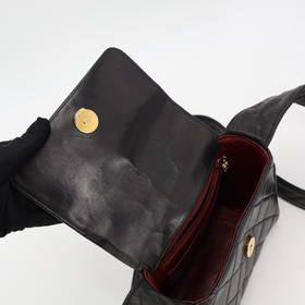 Chanel Matelasse Coco Mark Shoulder Bag Leather Black