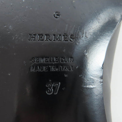 Hermes Vintage Constance Gold Hhardware Leather Loafers Black 37 — view 11