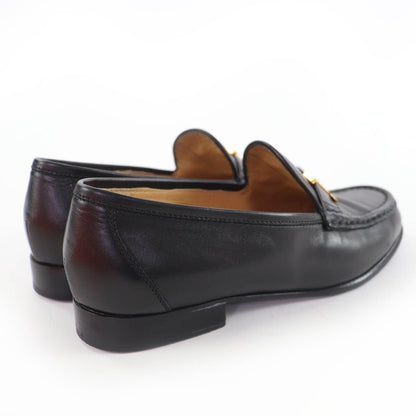 Hermes Vintage Constance Gold Hhardware Leather Loafers Black 37 — view 3