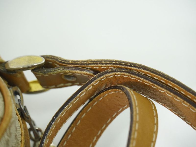 Authentic Celine Macadam Shoulder Bag Pochette PVC Beige Macadam Bag Pre-owned