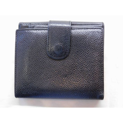 Chanel CC Logo Compact Wallet Caviar Leather Black Vintage — view 2