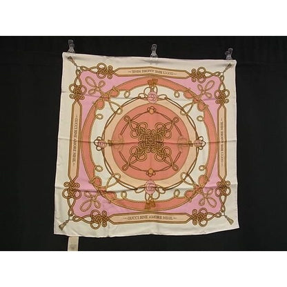 Gucci Silk Large Scarf Shawl Pink Multicolor — view 2