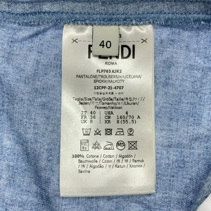 Fendi - Logo Zucca Zip Shorts - 40 - Blue - Women's