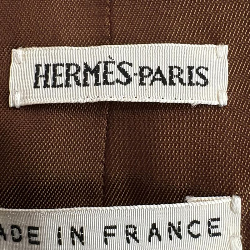 Hermes Vest Size 36 S Women's - Dark Brown And Gray And Multi Silk/zip Up/cotton