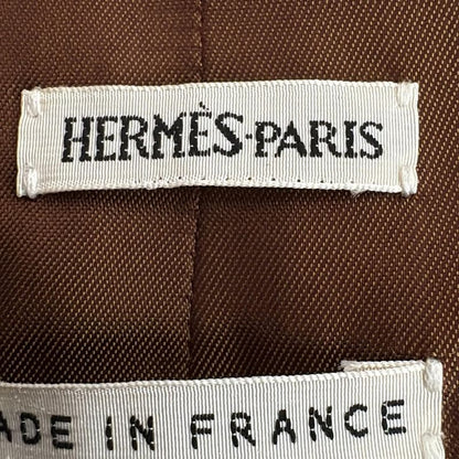 Hermes Vest Size 36 S Women's - Dark Brown And Gray And Multi Silk/zip Up/cotton