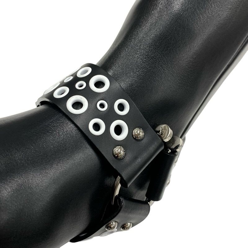 Louis Vuitton Rhapsody Line Monogram Boots Long Boots Shoes Leather Black White