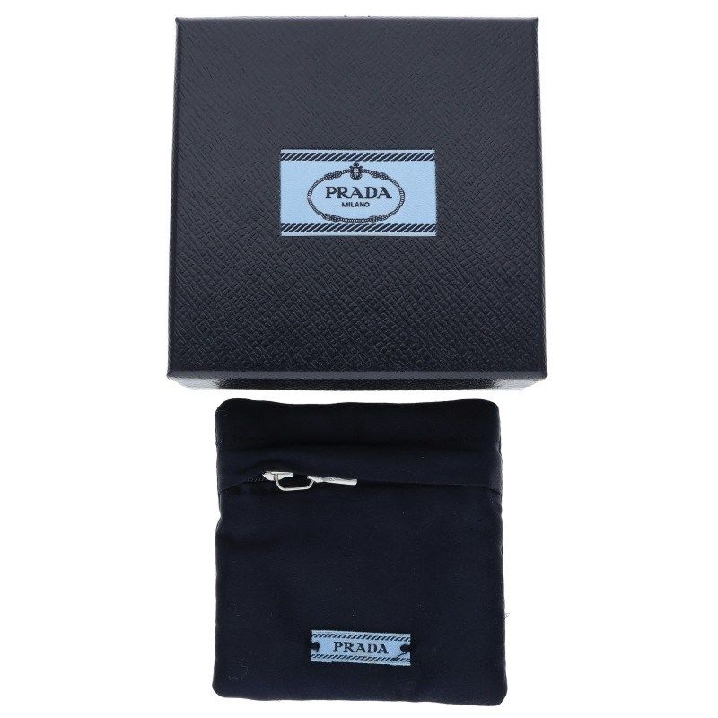 Prada Triangle Logo Silver Ring Men's #12