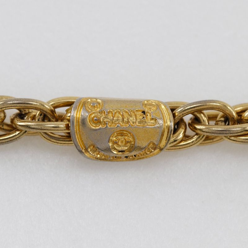 Chanel Coco Mark Vintage Gold Plated And Rhinestone Ladies 29.5g Necklace