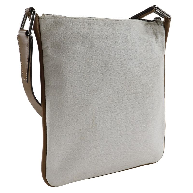 Loewe Anagram Pvc×leather White Unisex Shoulder Bag