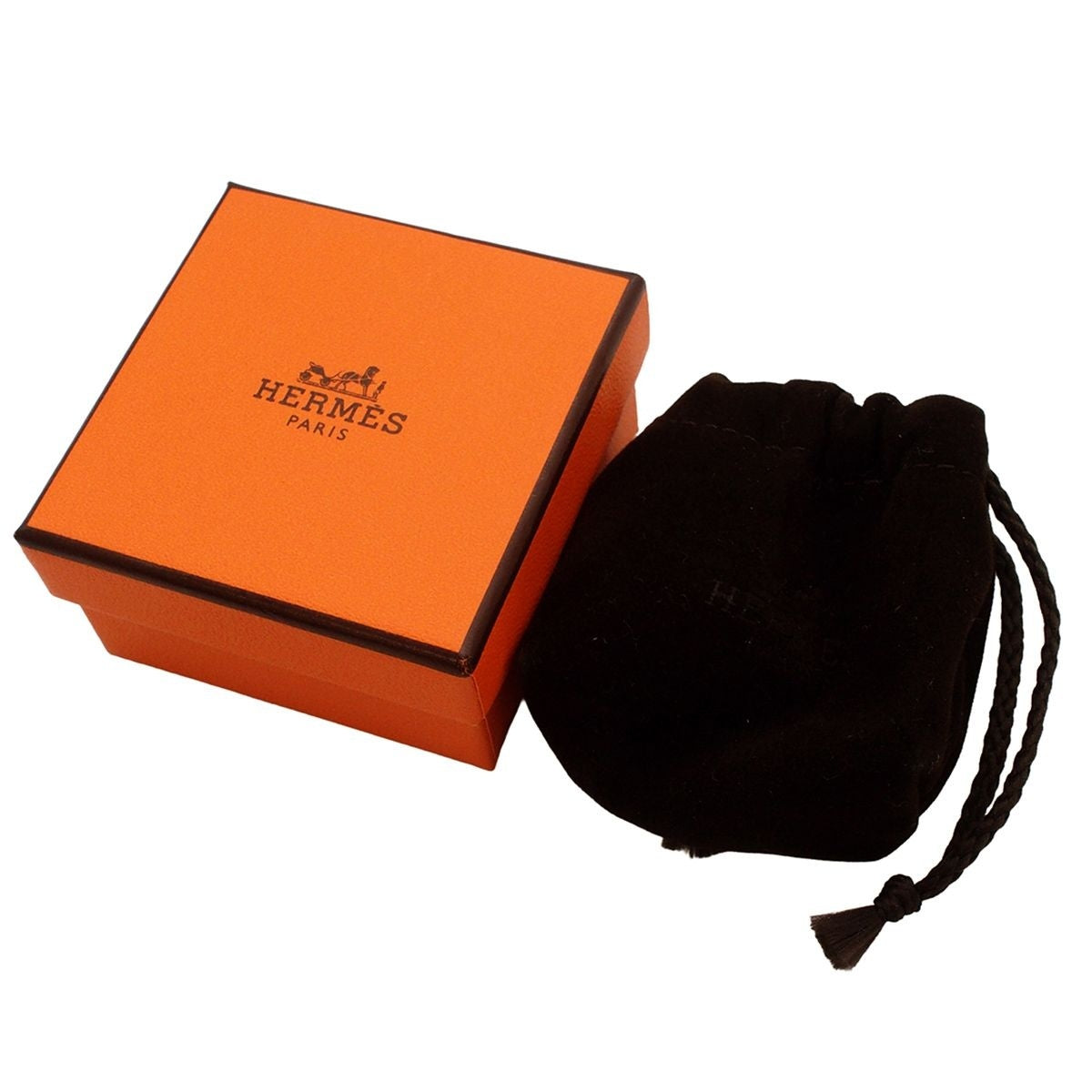 Hermes Anron Scarf Ring Silver Orange Metal — view 8
