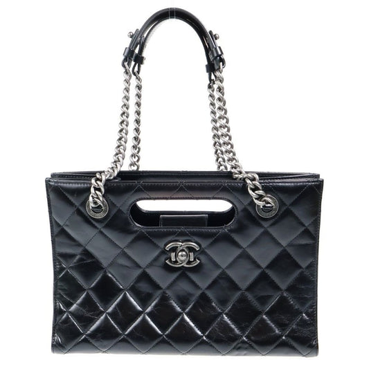Chanel CC Logo Quilted Lambskin 2-Way Leather Handbag Chain