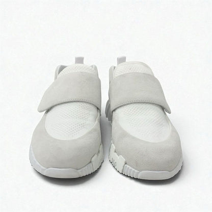 Hermes H Sneakers Shoes Suede Fabric White Velcro