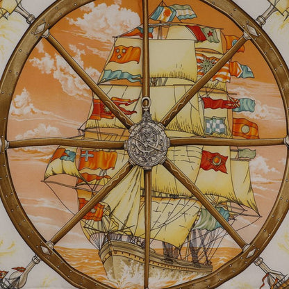 Hermes Carré 90 Vive Le Vent Windblown Silk Yellow Women's Scarf