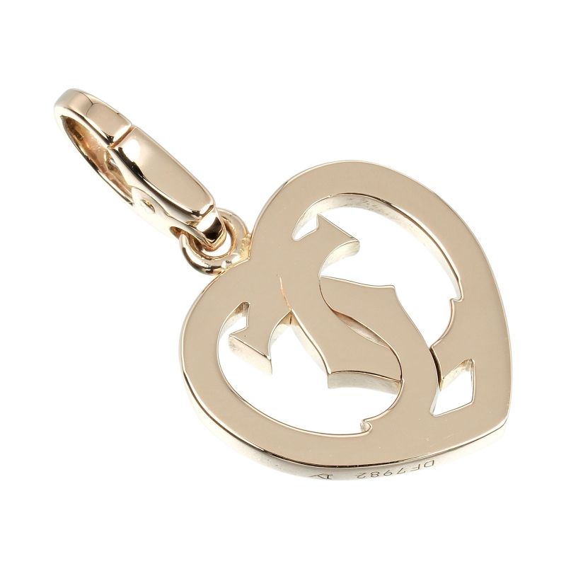 Cartier 2C Heart 18K Pink Gold Ladies 5.1g Pendant Top