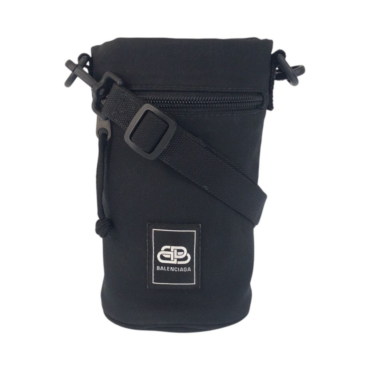 Balenciaga Black Canvas Shoulder Bag Drink Holder Bottle