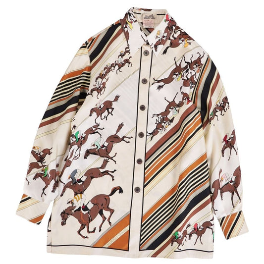 Hermes Vintage Shirt Long Sleeve All Over Pattern