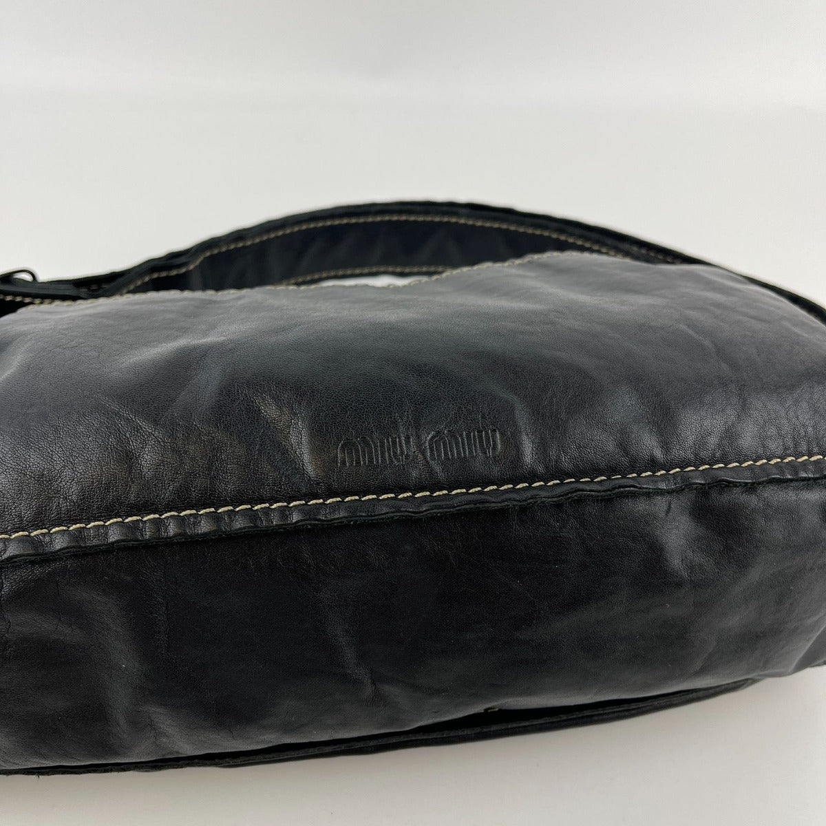 Miu Miu Shoulder Bag Black Leather Vintage — view 13