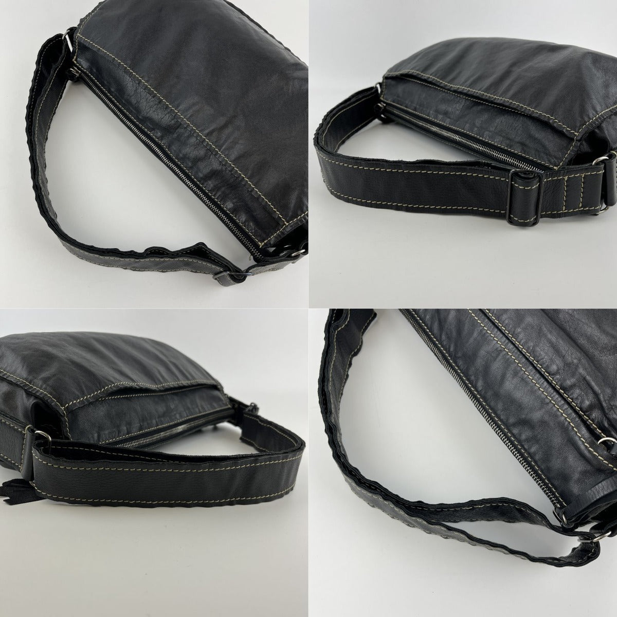 Miu Miu Shoulder Bag Black Leather Vintage — view 14