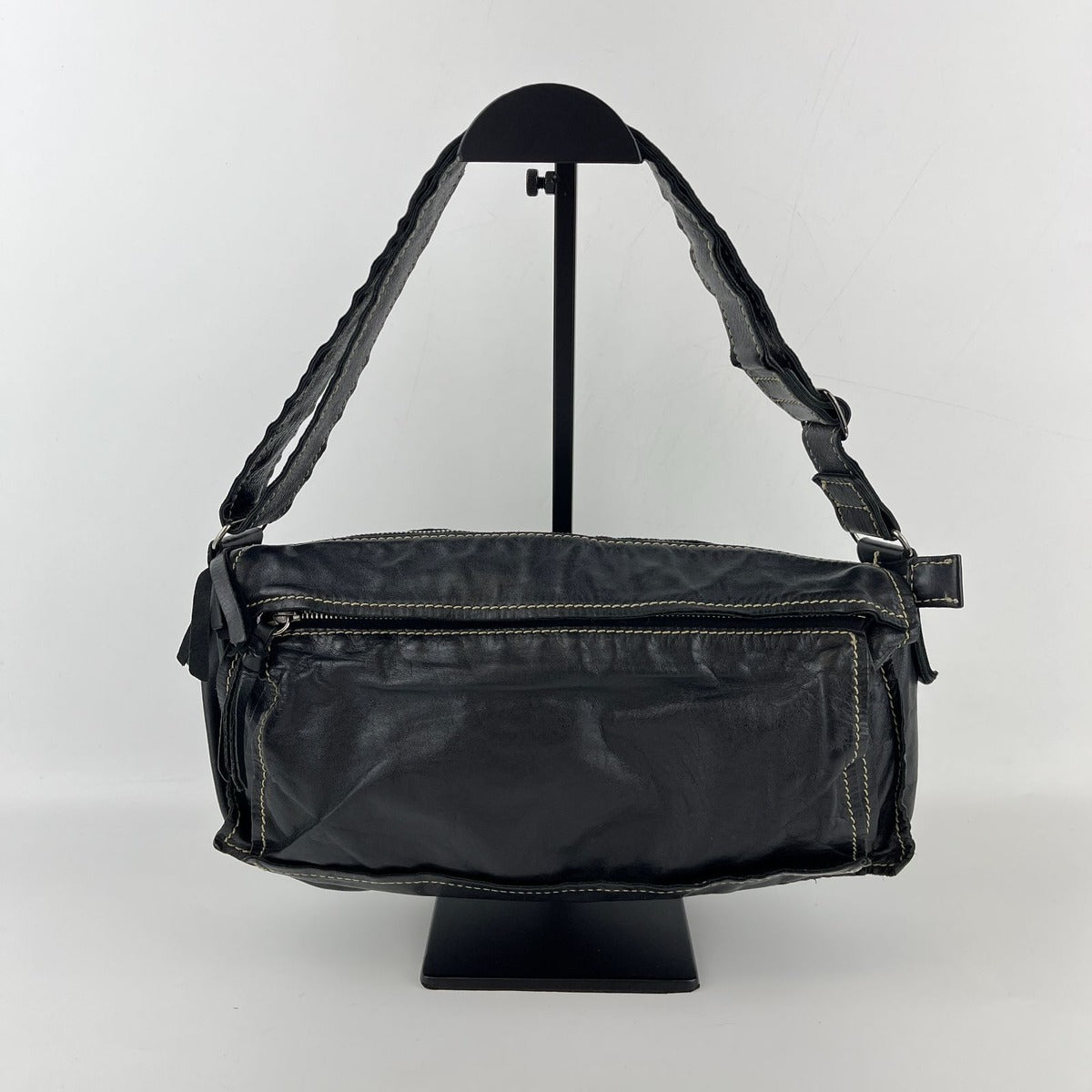 Miu Miu Shoulder Bag Black Leather Vintage — view 2