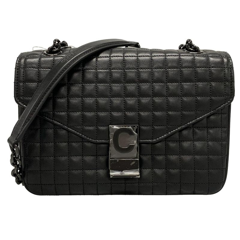 Celine Shoulder Bag C Medium 187253bfz38no Black Chain Shoulder/quilted