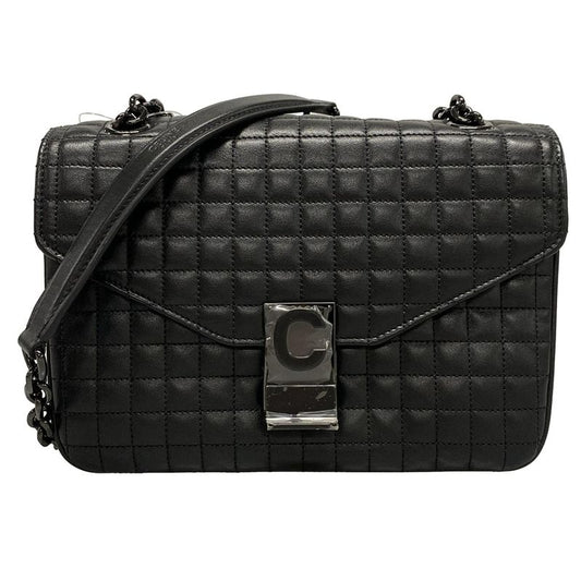 Celine Shoulder Bag C Medium 187253bfz38no Black Chain Shoulder/quilted