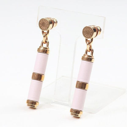 Hermes Earrings Charniere Gold Vaux Swift Mauve Pere Rose Hardware
