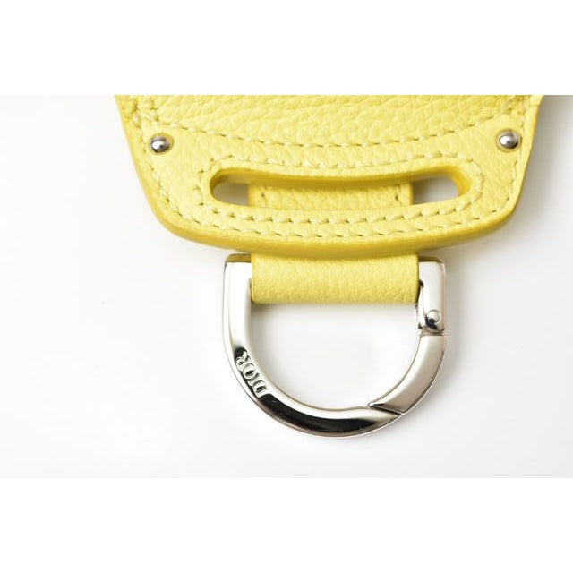 Dior Card Case Coin Ring Mini Wallet With Saddle Bag Motif Yellow — view 5