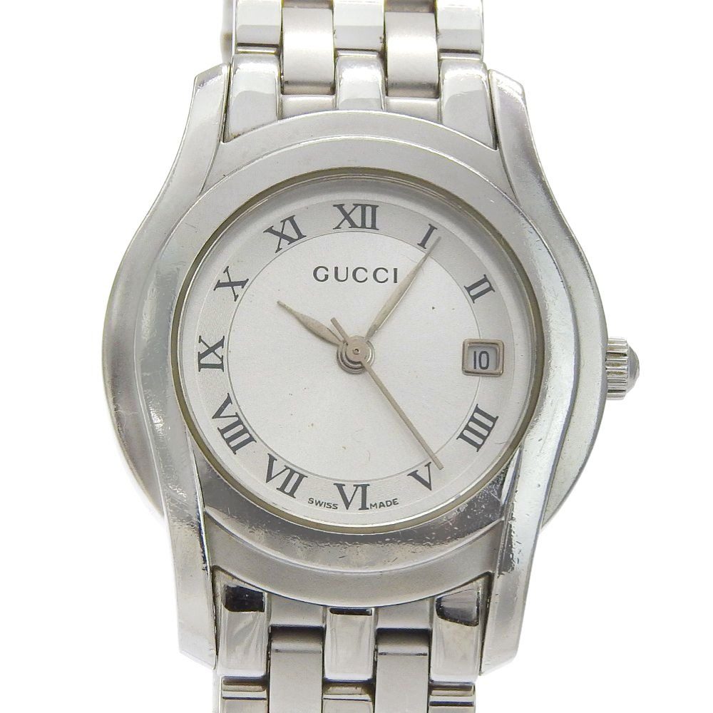 Gucci Stainless Steel Quartz Analog Display Silver Dial Watch