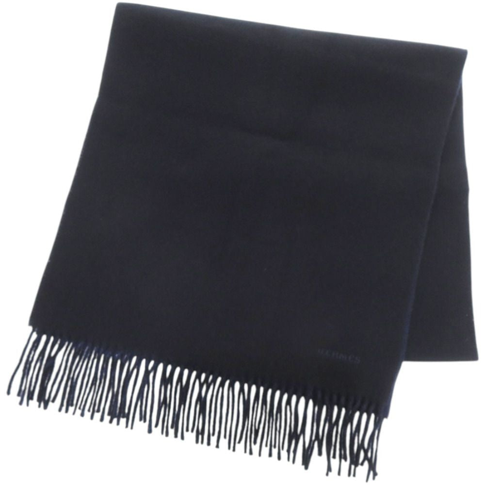 Hermes Rectoverso 01 Cashmere Marine Navy Scarf Ocean