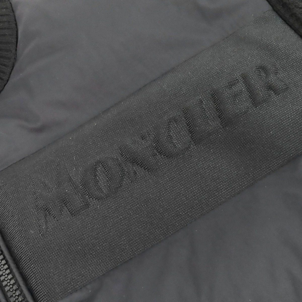 Bvlgari Moncler Cardigan Tricot Front Logo Knit Contrast Zip Up Jacket Black — view 6