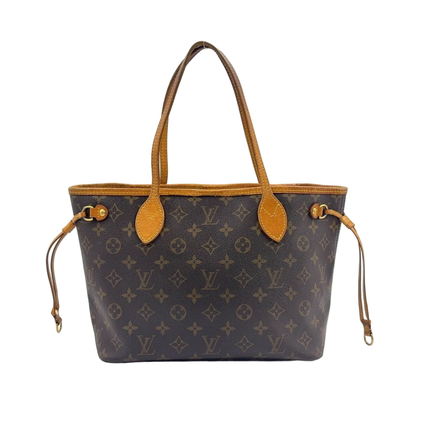 Louis Vuitton Neverfull PM Monogram Leather Brown Tote Gold