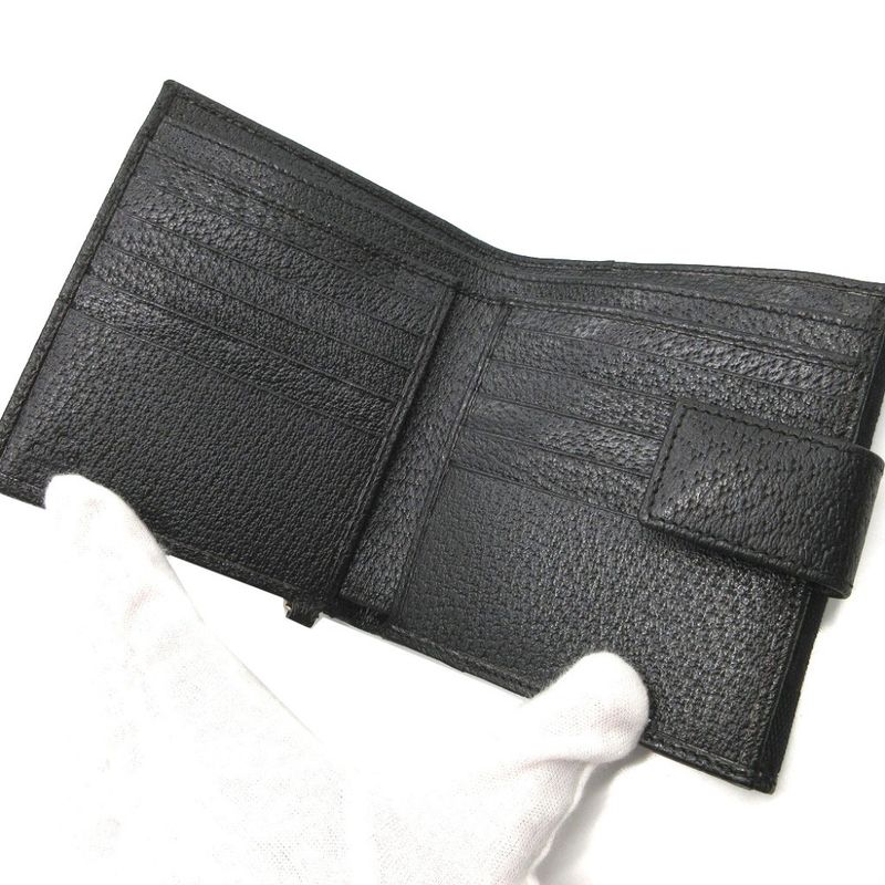 Gucci 154182 GG Canvas Leather Black W Hook Wallet 0111 Gucci