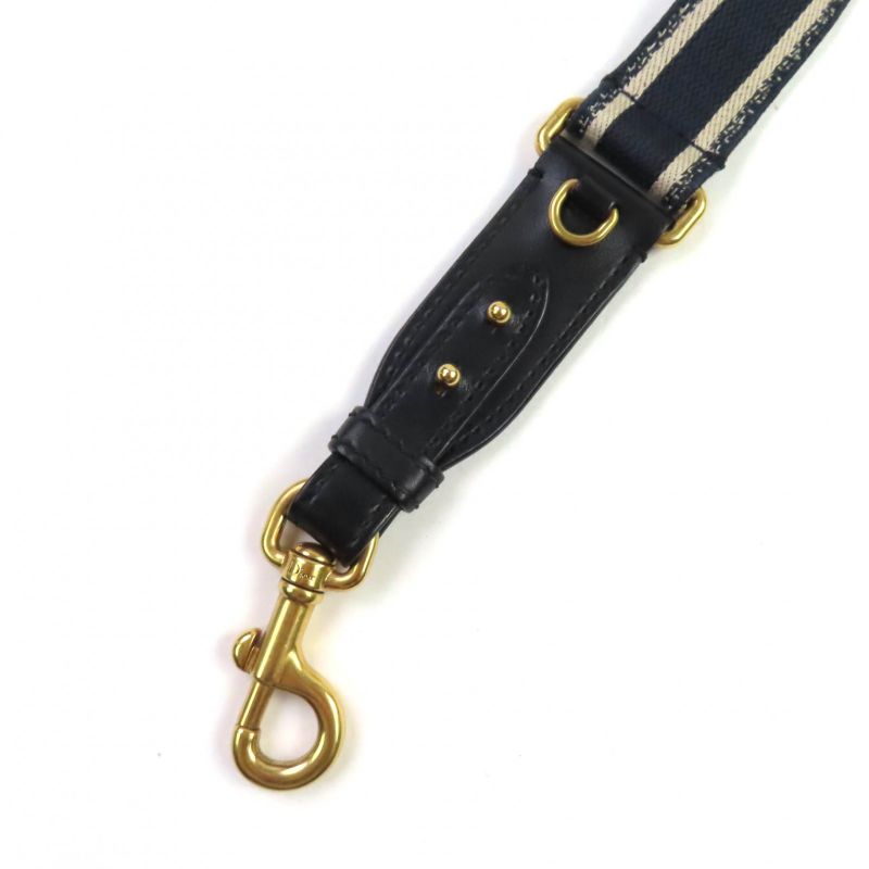 Christian DIOR S8553cbte Canvas Embroidery Logo Design Shoulder Strap Navy