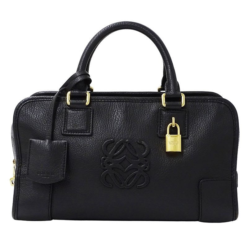 Loewe Bag Handbag Amazona 28 Leather Black Stylish
