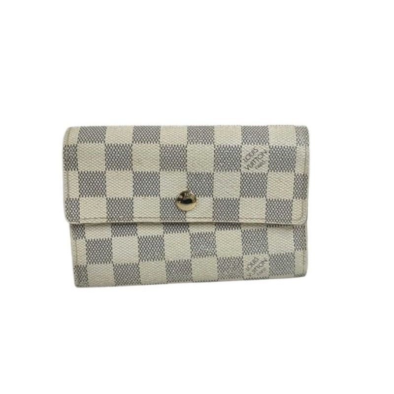 Louis Vuitton Trifold Wallet Portefeuille Alexandra Azur Damier Gold