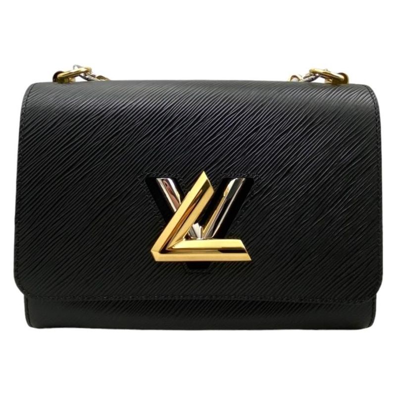 Louis Vuitton M22773 Twist MM Epi Noir Black Handbag with Strap Box and Storage