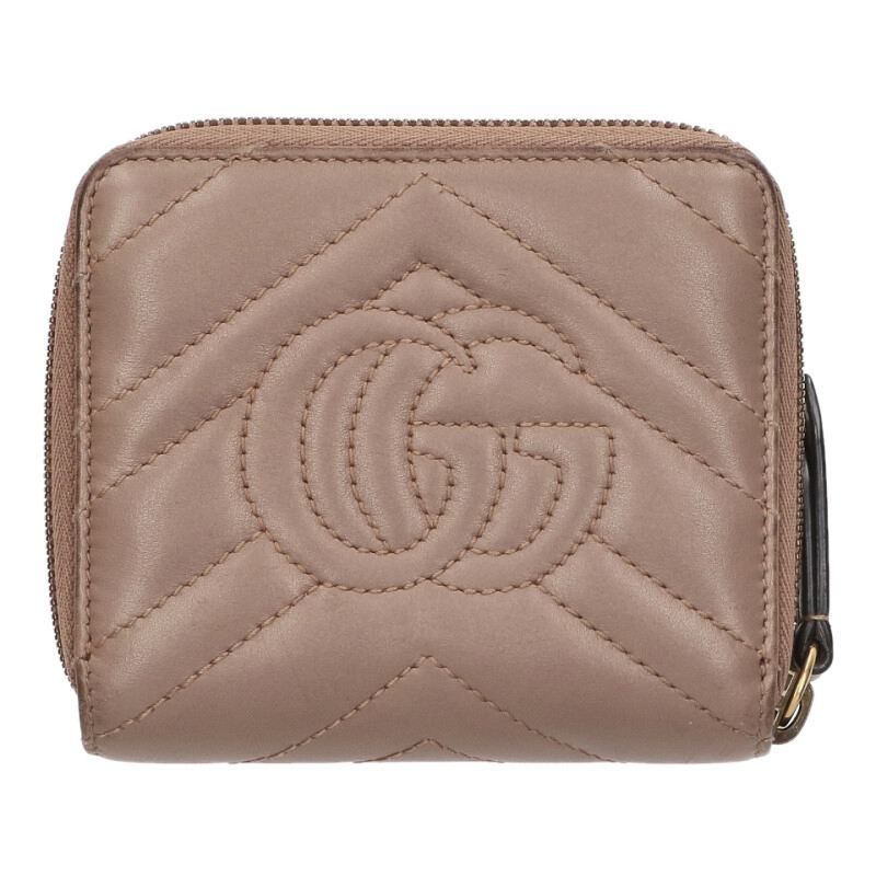 Gucci 474813 GG Marmont V-stitch Round Zip Wallet For Women