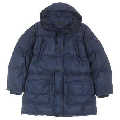 Prada 20AW Sgh047 Triangle Logo Triangle Plate Hooded Double Zip Up Down Coat