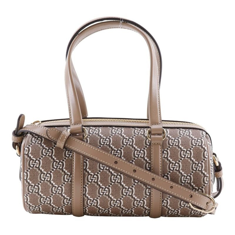 Gucci GG Shadow 2-Way Shoulder Leather Brown Handbag
