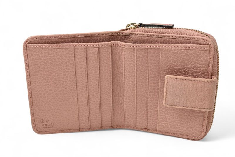 Gucci Wallet Fold Gucci Fold Wallet GG Canvas GG Beige Pink 346056