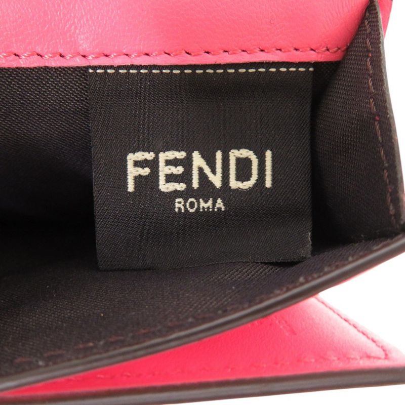Fendi Baguette Micro Trifold Wallet 8m0395 Leather Pink 1780 Fendi