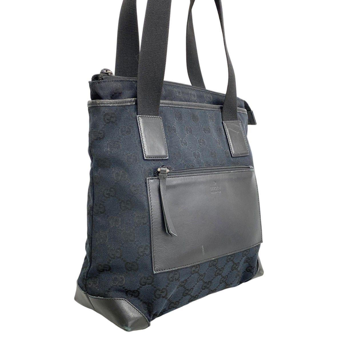 Gucci Tote GG Canvas 019 Navy Black Silver — view 2