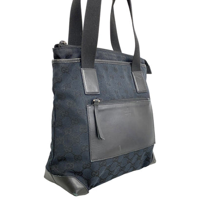 Gucci Tote GG Canvas 019 Navy Black Silver — view 2