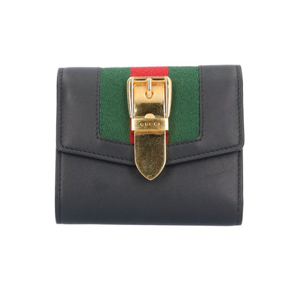 Gucci Sylvie Sherry Line Trifold Wallet Leather 476081 Ladies Gucci